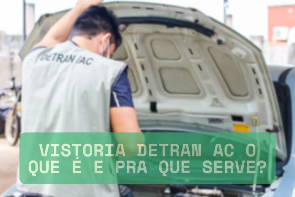 Vistoria do Detran com capô do carro aberto